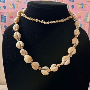 Handcrafted Shell Necklace Set in Cream - Women Jewelry